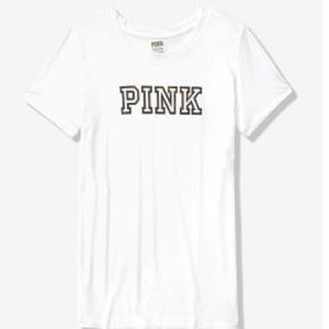 white PINK logo t-shirt